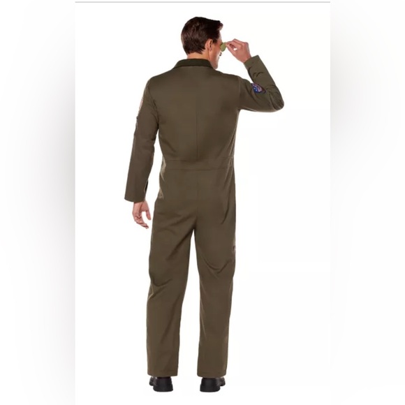 Top Gun Goose Nick Bradshaw Costume Val Kilmer Flight Mechanic Jumpsuit S-M - Picture 4 of 13